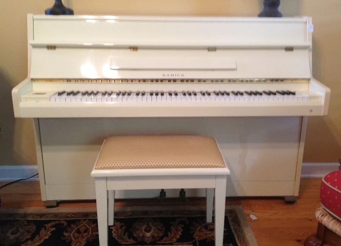 Samick upright piano and bench