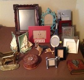 Old iron ship book ends and variety of frames