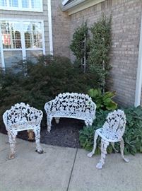 Very heavy, old iron lawn set