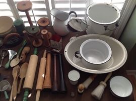 Enamelware  and kitchen tools