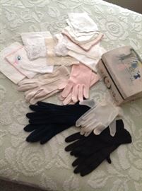 Vintage gloves and hankies