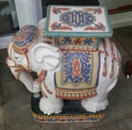 Asian elephant garden plant stand/seat