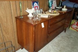 vintage walnut mid-century buffet