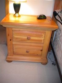 Broyhill bedroom set..King bed, night stand, dresser, mirror, chest of drawers and chest with two drawers. King mattress and box springs...has been vacuumed weekly.