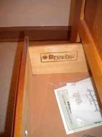 Broyhill bedroom set..King bed, night stand, dresser, mirror, chest of drawers and chest with two drawers. King mattress and box springs...has been vacuumed weekly.