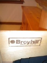 Broyhill bedroom set..King bed, night stand, dresser, mirror, chest of drawers and chest with two drawers. King mattress and box springs...has been vacuumed weekly.