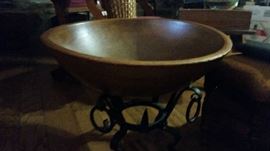 Bread Bowl on Stand used for Kneading Bread.  Old