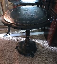 Inlaid Mother of Peal, Hand Painted Side Table