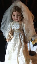 Vintage 1930's composition bride doll