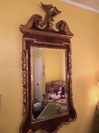 VINTAGE, EAGLE FINIAL, LARGE WALL MIRROR