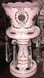 Pair of Hand Painted Up Lights with Crystals