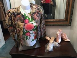 FABULOUS VINTAGE FOOTWEAR, TAPESTRY JACKET AND  VINTAGE SWEATER