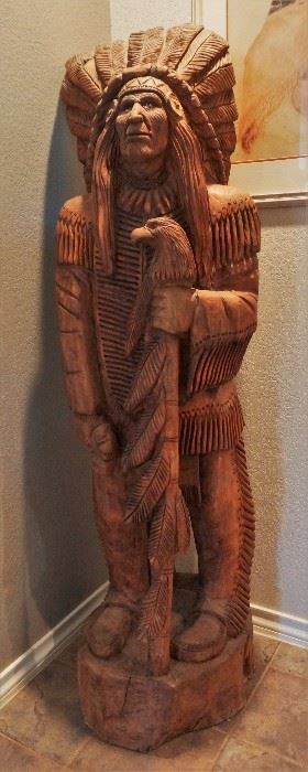 Hand carved life sized Native American