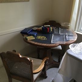 Adjustable height game table and 2 chairs.