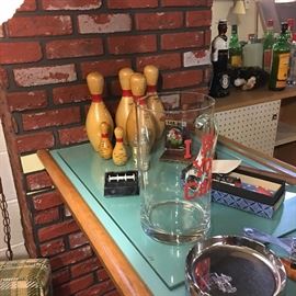 Various vintage barware.