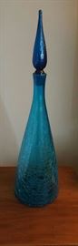 Gorgeous Blenko crackle glass decanter.