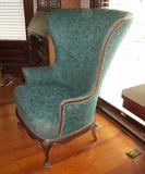 Vintage Queen Anne wing chair.