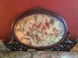 This is a close-up view of the wonderful cameo-back Victorian settee.
