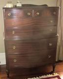 Beautiful vintage Sheraton bow front chest.