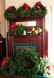 Artificial Christmas wreaths, etc.