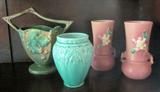 Roseville and Rookwood pottery.