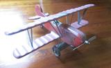 Large, reproduction toy biplane; wingspan 30", length 26", height 13".