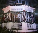 This is a photo of the Christmas decoration using the "carousel" horses.