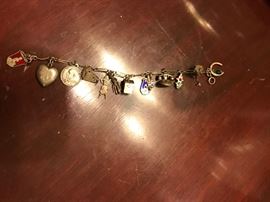 Sterling Charm Bracelet Puffy Heart