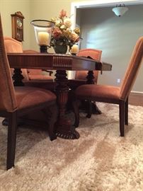 Antique table & upholstered chairs