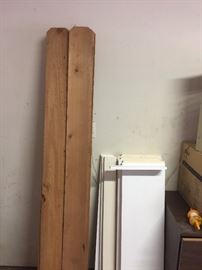 fence planks, white shelving