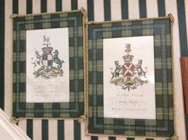 Framed English Crest Prints