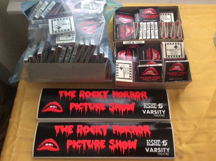 Vintage Matches & Bumper Stickers from the "Rocky Horror Picture Show" at the Varsity Theater