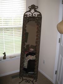 Long floor mirror with stand