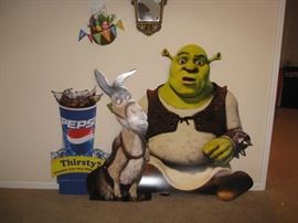 Large Shrek and donkey - pepsi stand ups