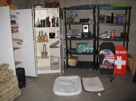 Pet beds, shelving etc