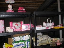 Hello Kitty items, dog diapers etc