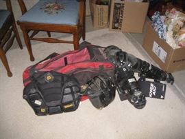 Catchers gear, large bag, helmet