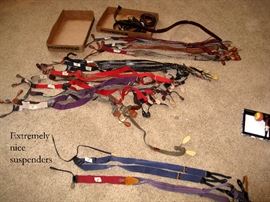 Multiple pairs of fancy suspenders