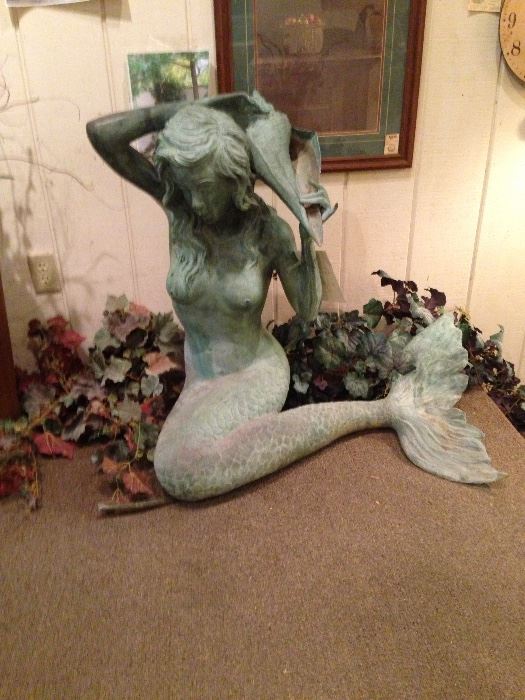 Copper mermaid fountain $4,700 3'H