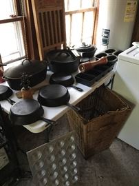 Great selection of vintage cast iron