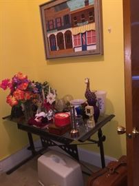 Midcentury glass- metal desk