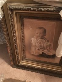Antique handmade frame and beautiful portrait 