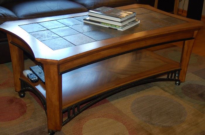 Oak and Stone Coffee Table