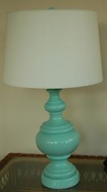 Teal Table Lamps Pair