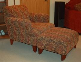 Upholstered Chair and Ottoman