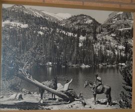Vintage Western BW Framed Photo