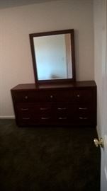 MICHAEL AMINI BEDROOM SET - FULL SIZE BED; 2 NIGHSTANDS; DRESSER WITH MIRROR