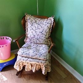 Wood Rocking chair with cushioned pads