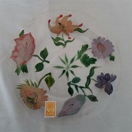 New- Royal Danube Hand Painted glass dessert plates