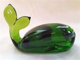Green Crystal/Glass Whale